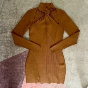 NICHOLAS Chocolate Long Sleeve Mini Dress